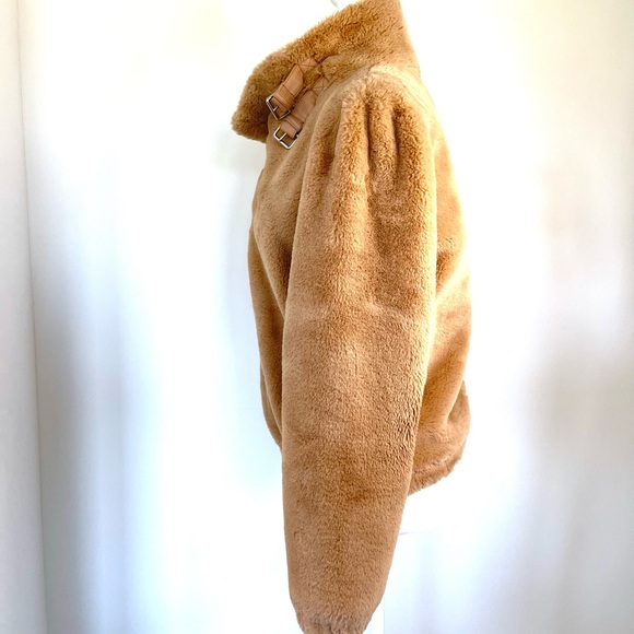 Revolves Bubish Orlando Faux Fur Moto Beige Jacket - Picture 10 of 13